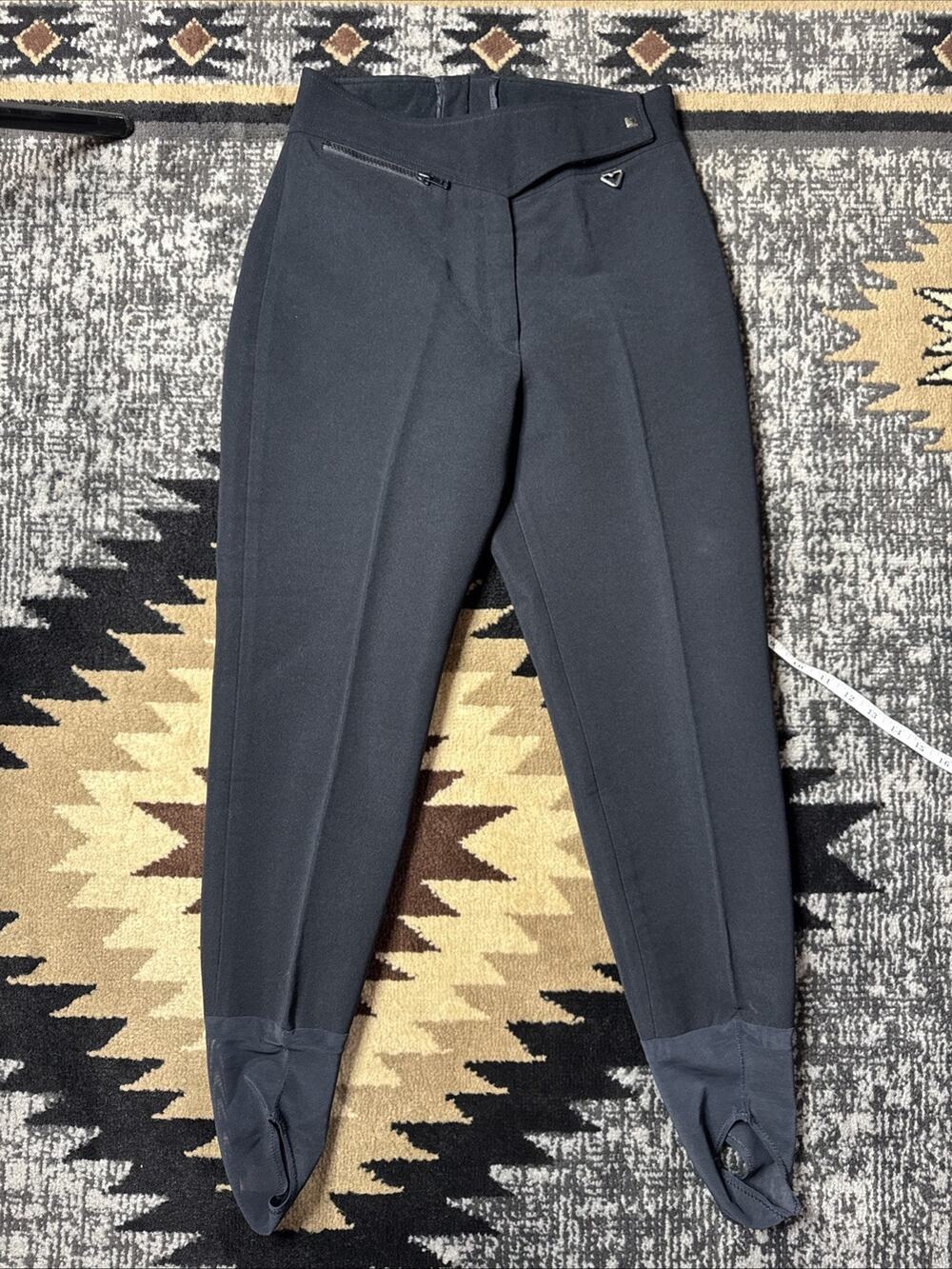 VTG Sport Obermeyer Ski Pants Women's 12R Stirrup Black Wool Nylon 80’s Retro